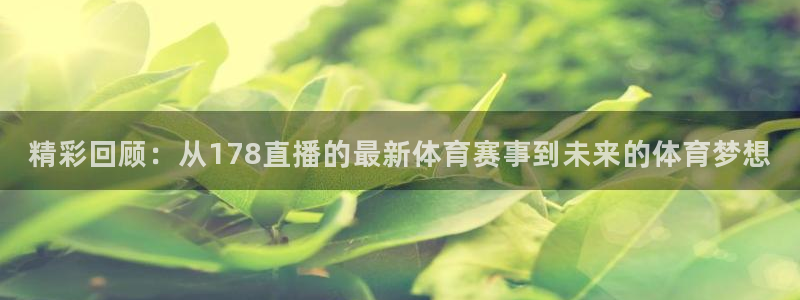 精彩回顾：从178直播的最新体育赛事到未来的体育梦想